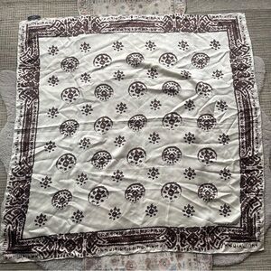 MaxMara Brown and Cream Silk Graphic Scarf